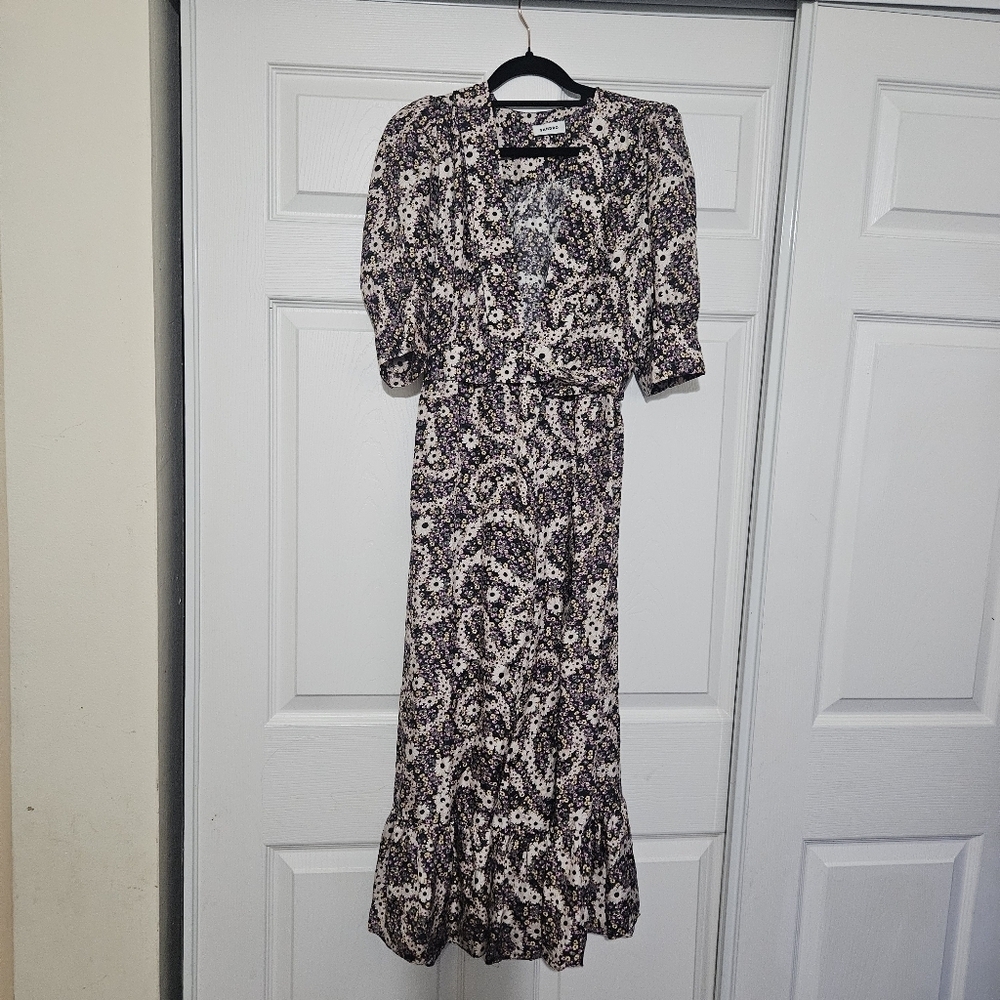 Sandro Floral Midi Wrap Dress - Picture 8 of 12